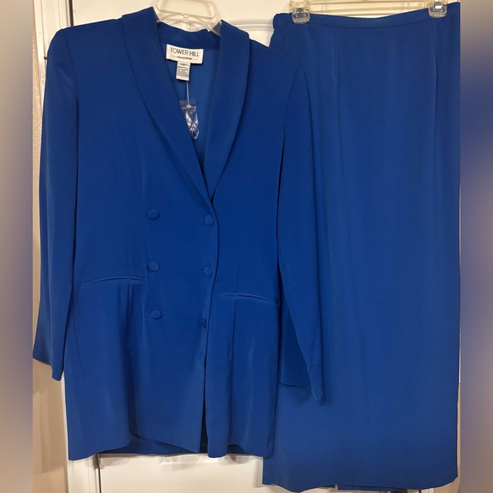 Women's Blue Blazer and Skirt Set